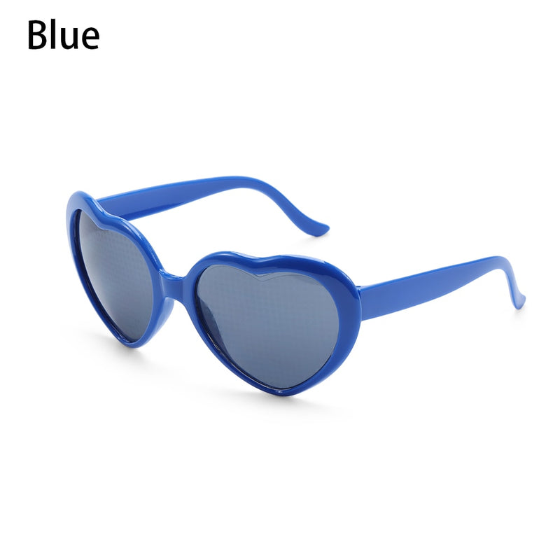 Óculos de Sol Amor com efeitos especiais Love Heart Sunglasses Women Watch The Lights Change to Heart Shape At Night Diffraction Glasses Cardioid Light Effect Eyewear