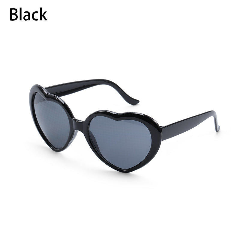 Óculos de Sol Amor com efeitos especiais Love Heart Sunglasses Women Watch The Lights Change to Heart Shape At Night Diffraction Glasses Cardioid Light Effect Eyewear