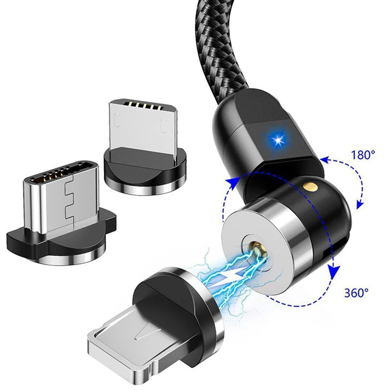 Cable Flash ® - Cabo 2 Metros + 3 Plugues Magnético