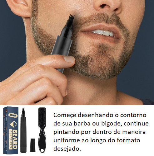 Kit Caneta MaxiBarba® + Escova  para preenchimento natural da barba