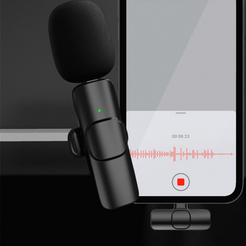 Microfone de Lapela Sem Fio IOS/Android
