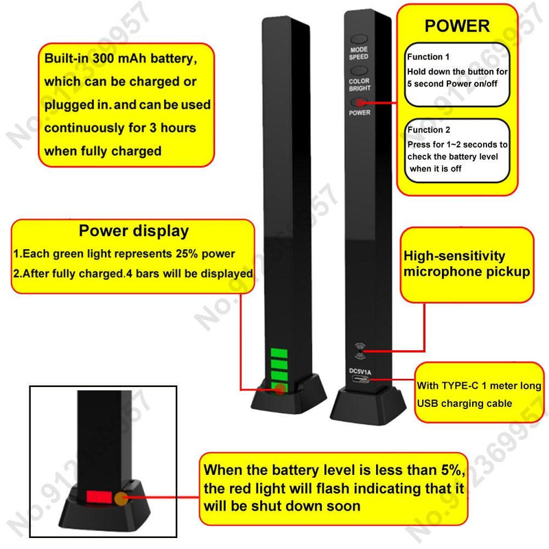 Barra de luz LED, barra de luz musical com controle de som